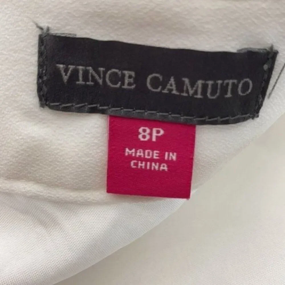 Vince Camuto Women White Hi-Lo Hem Wrap Skirt Size 8P